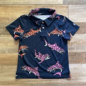 Chubbie’s boys tiger shark polo shirt, size 4T